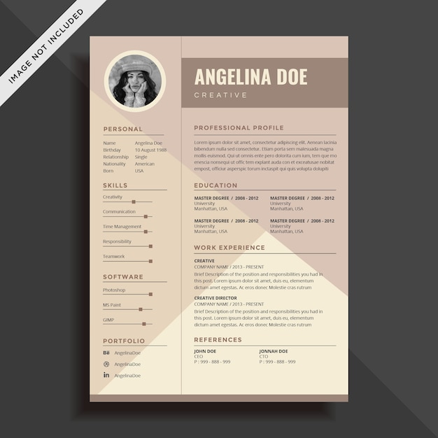 Curriculum Vitae Simple De Brown Cv Diseno De Plantilla Vector Premium