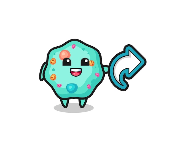 Cute Ameba Mantenga El Símbolo De Compartir En Las Redes Sociales Diseño De Estilo Lindo Para