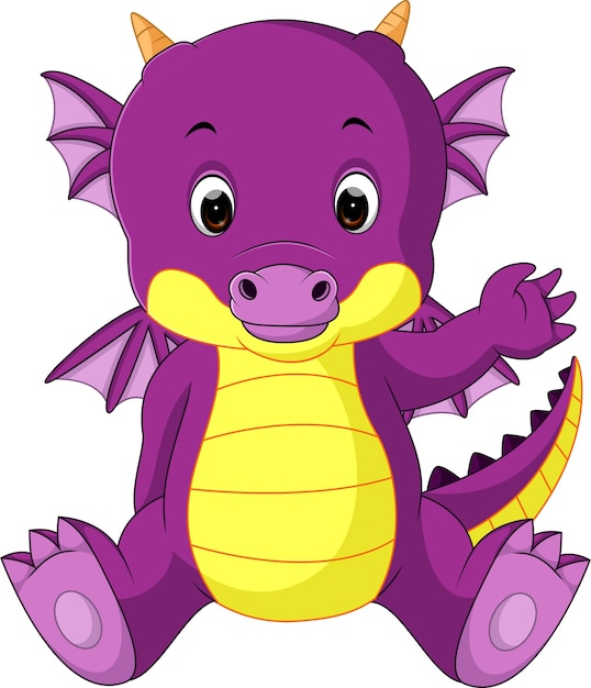 Download Cute baby dragon cartoon | Vector Premium