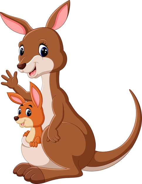 Cute dibujos animados de canguro | Vector Premium