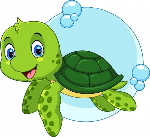 Cute dibujos animados de tortugas marinas | Vector Premium