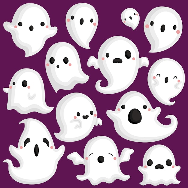 Download Cute various ghost | Vector Premium