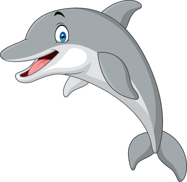 Delfín divertido de dibujos animados | Vector Premium