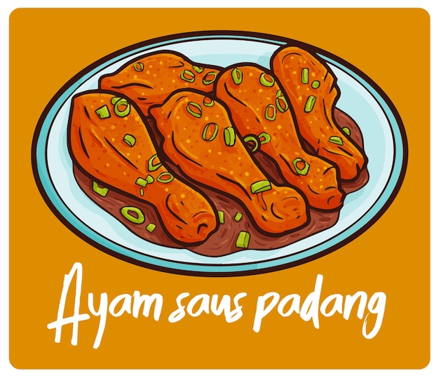 Delicioso Ayam Saus Padang Una Comida Tradicional De Indonesia En