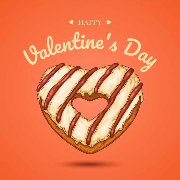 Delicioso Donut En Forma De Corazón Símbolo De Amor Ilustración Vectorial Donut Glaseado 1424