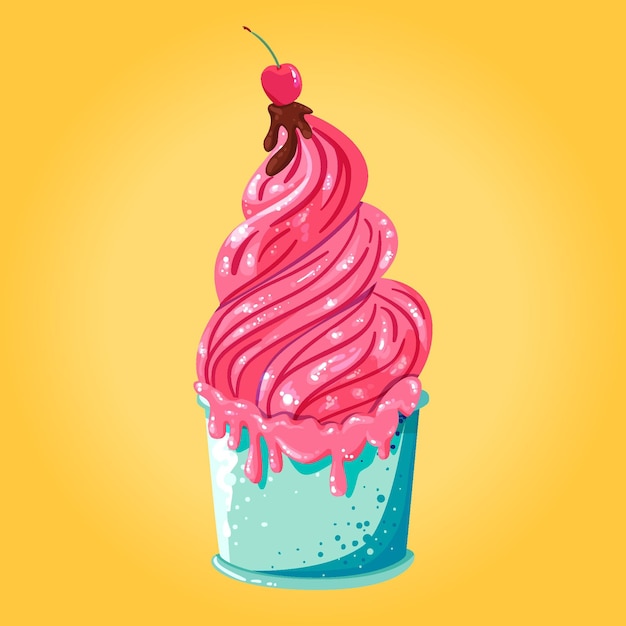 Delicioso Helado De Fresa Vector Gratis 9516