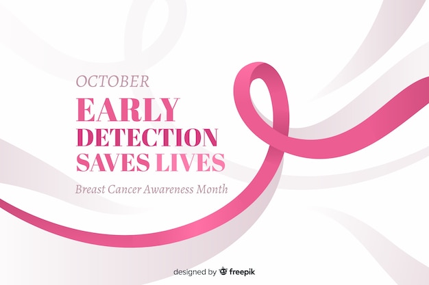 La detección temprana de octubre salva vidas para la concientización sobre el cáncer de mama vector gratuito