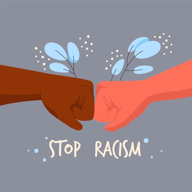 Detener el diseño de ilustración de racismo Vector Gratis