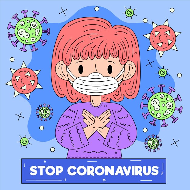 Detener la ilustración del coronavirus | Vector Gratis