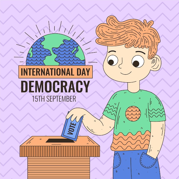 Dia Internacional De La Democracia | Vector Premium