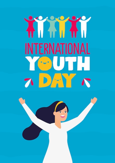 Dia internacional de la juventud | Vector Gratis