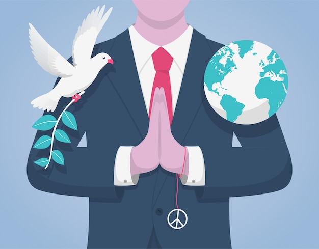 Dia internacional de la paz. | Vector Premium