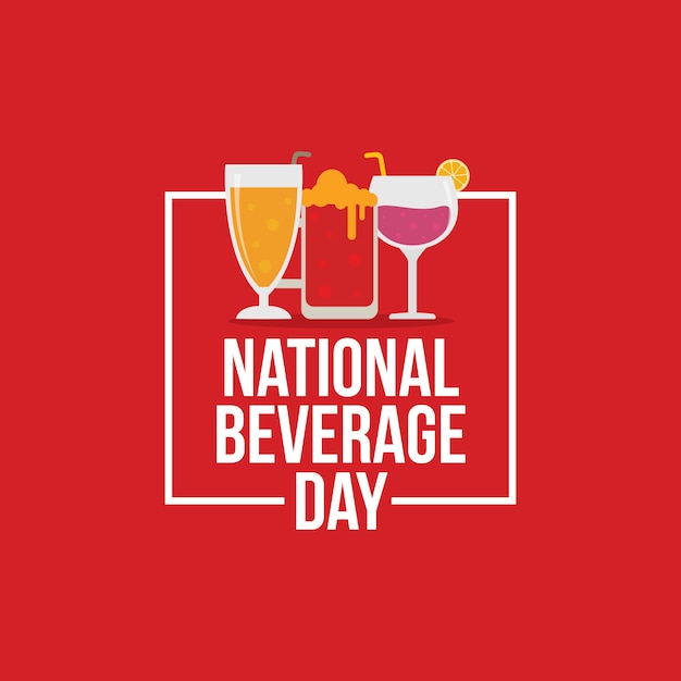 Día nacional de las bebidas Vector Premium