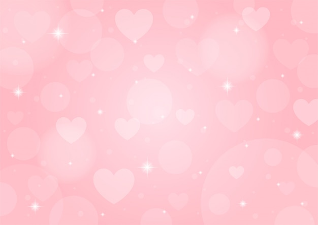 Día De San Valentín Borrosa Rosa Con Fondo Bokeh Vector Premium