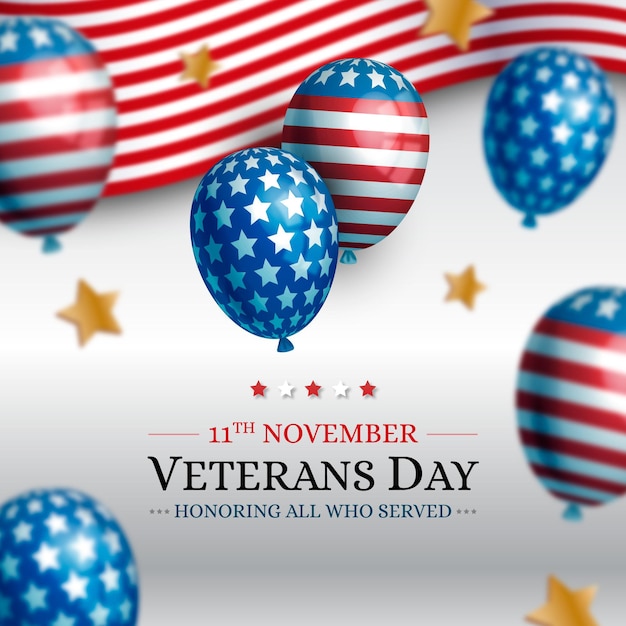 Día de los veteranos realista Vector Gratis