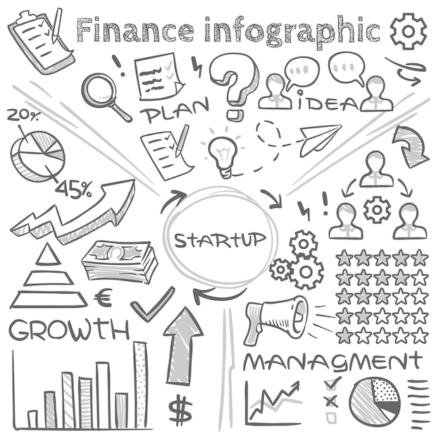 Bancario Infografía Elementos De Bosquejo Estilo Ilustración de stock -  Getty Images