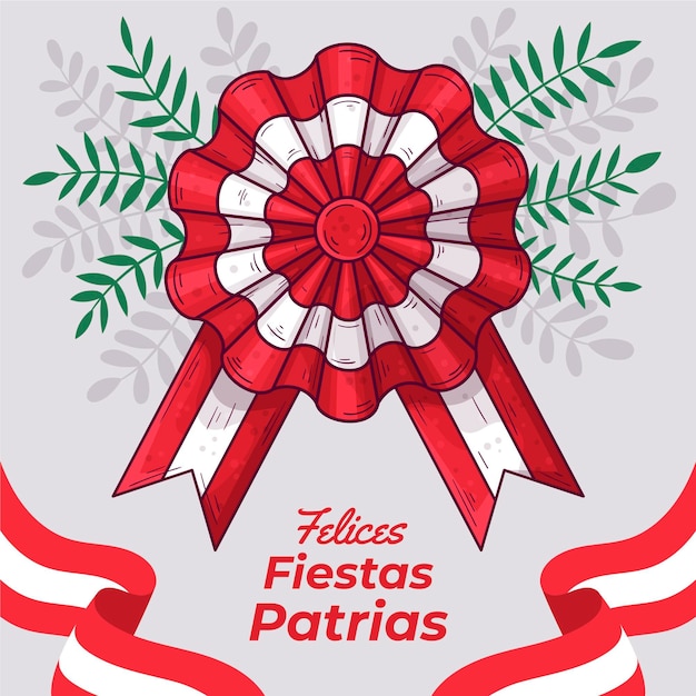 Dibujado A Mano Ilustraci N De Fiestas Patrias De Per Vector Gratis