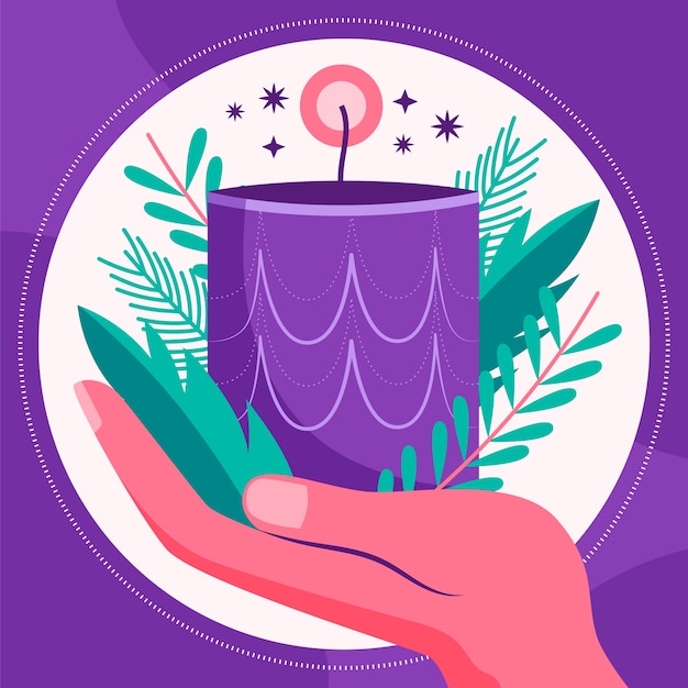 Dibujado A Mano Ilustraci N De Velas Moradas Vector Premium