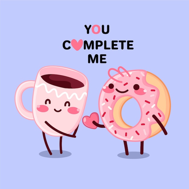 Dibujando con el tema del día de san valentín vector gratuito