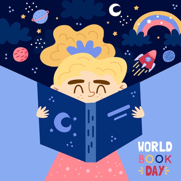 Dibujo Del Dia Mundial Del Libro Vector Gratis