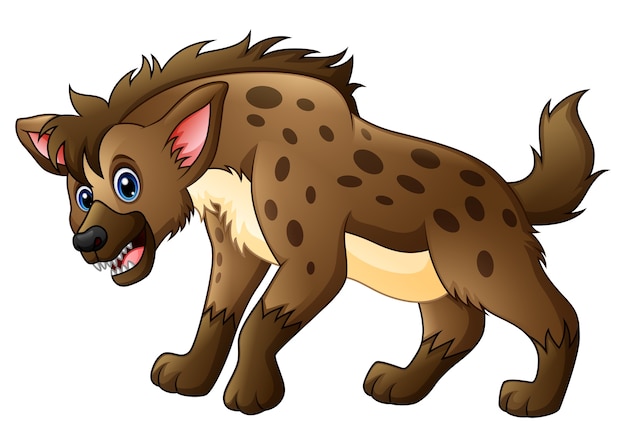Dibujos animados divertidos hiena | Vector Premium