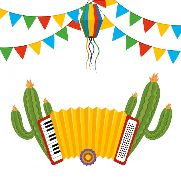 Dibujos Animados De Fiesta Junina | Vector Premium