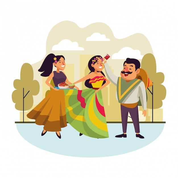 Dibujos Animados De Icono De Cultura Tradicional Mexicana Vector Gratis