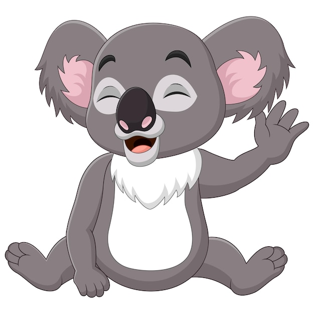 Dibujos Animados Lindo Bebe Koala Sentado Vector Premium