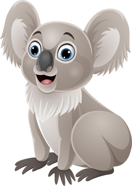 Dibujos Animados Lindo Bebe Koala Sentado Vector Premium