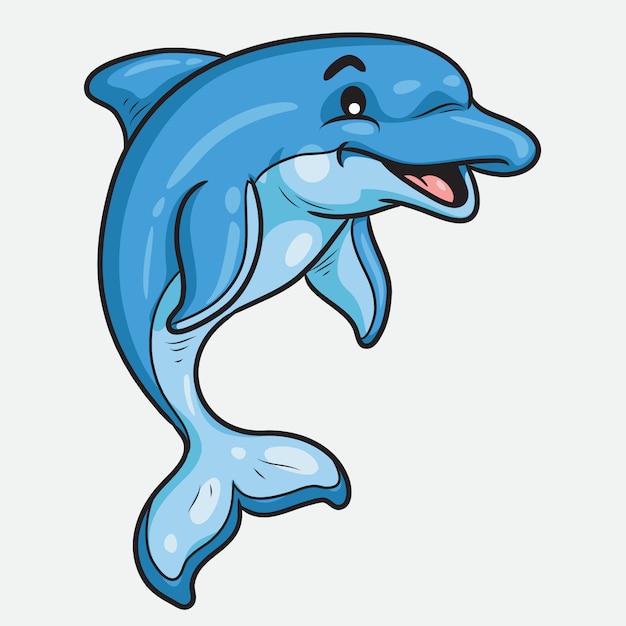Dibujos animados lindo delfín | Vector Premium