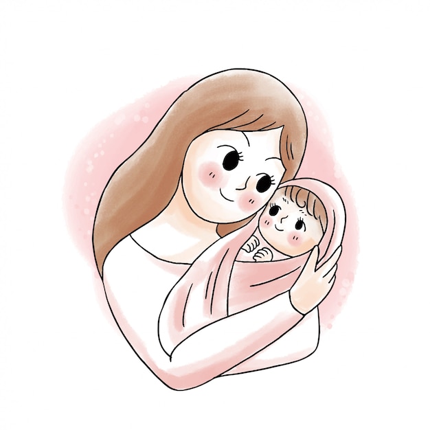 Sint Tico Foto Mama Abrazando A Su Bebe Dibujo Cena Hermosa