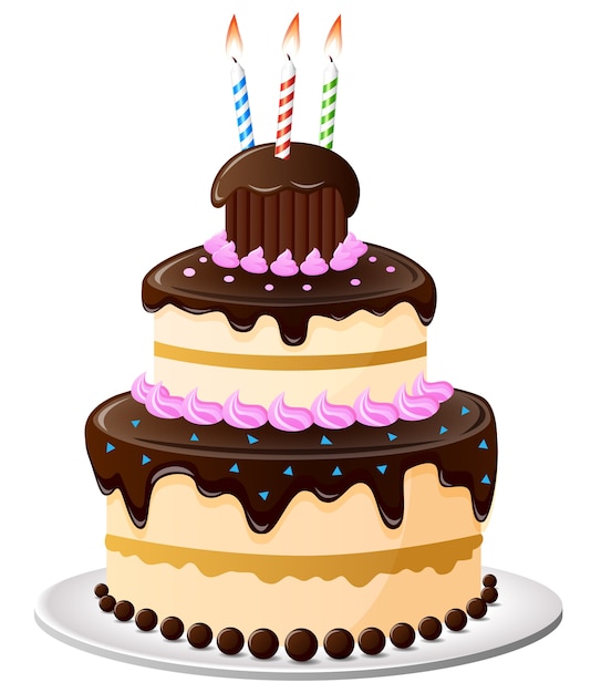Dibujos animados de pastel de cumpleaños | Vector Premium