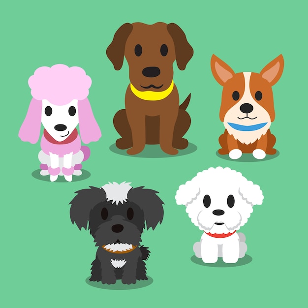 Dibujos animados de perros de pie | Vector Premium