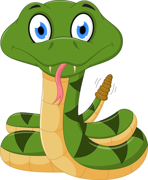 Dibujos animados de serpiente de cascabel | Vector Premium