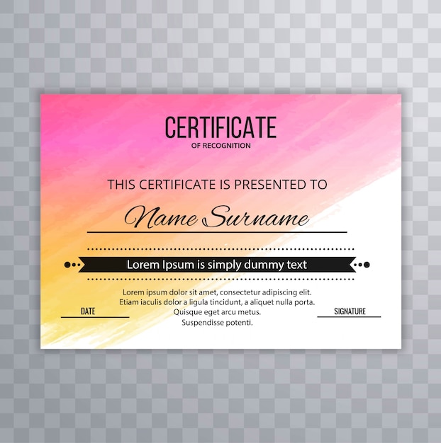 Diploma De Premios De La Plantilla Premium Del Certificado Vector Premium