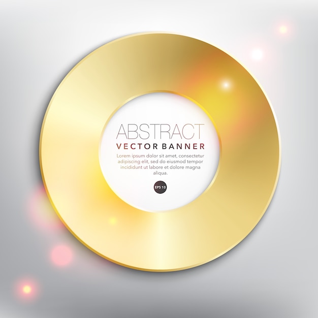 Disco Dorado Vector Premium