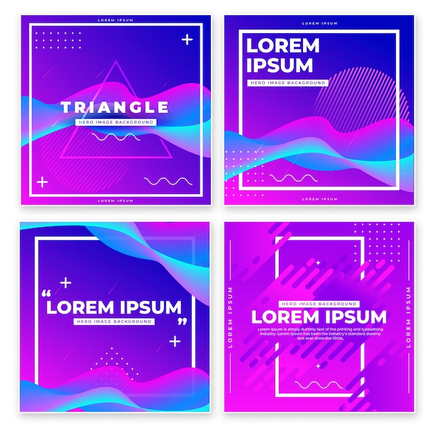 Diseño de banner con elementos geométricos establecidos. Vector Premium