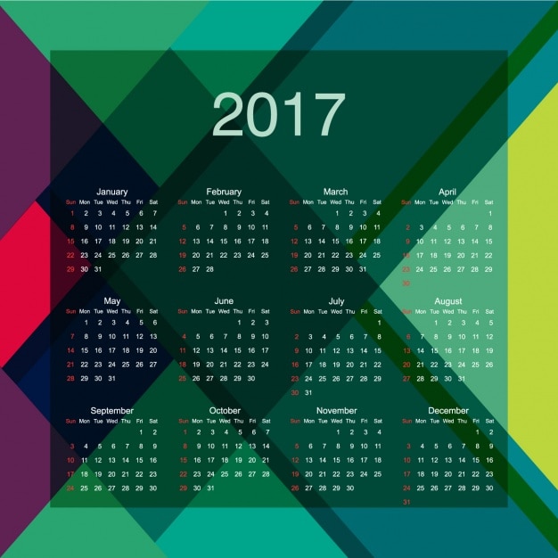 Diseño de calendario de 2017 | Vector Gratis