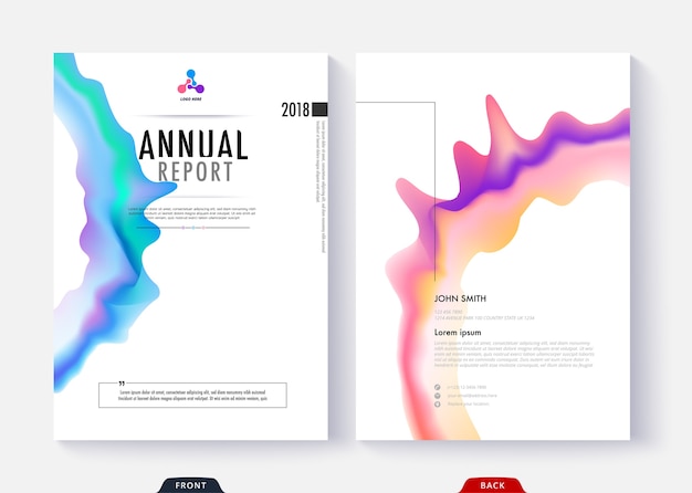 Diseño de colección de plantilla de portada de informe