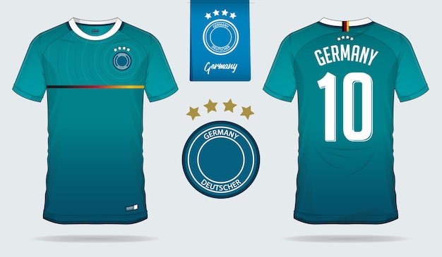 Diseño de plantilla de alemania fútbol jersey o fútbol kit. | Descargar