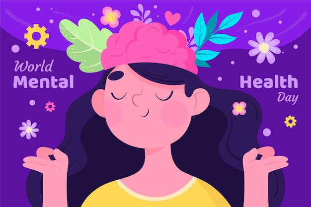 Diseño Dibujado A Mano Día Mundial De La Salud Mental Vector Gratis 0782