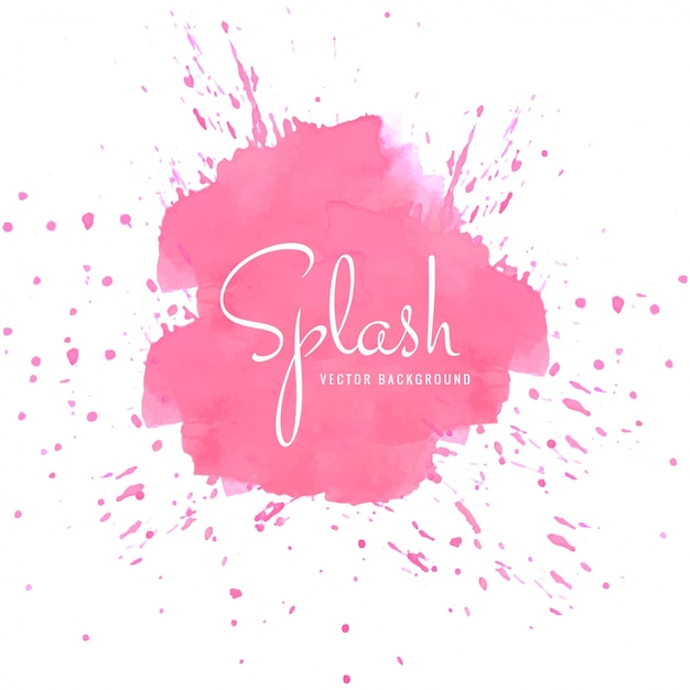 Diseño Elegante Acuarela Rosa Splash Vector Premium