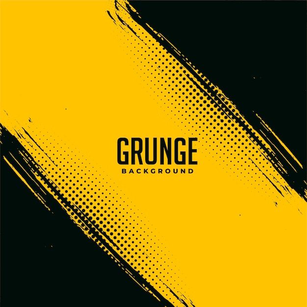 Diseño de fondo abstracto grunge negro y amarillo Vector Gratis