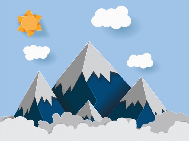 Diseño de fondo de montañas Vector Gratis