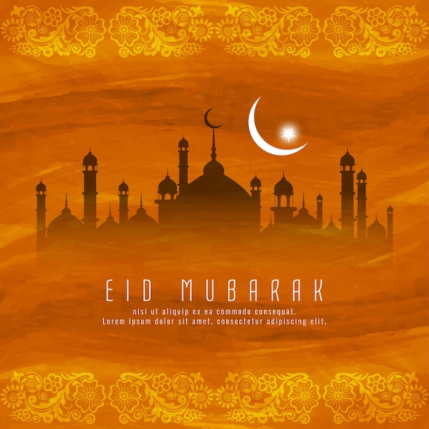 Diseño de fondo religioso islámico eid mubarak Vector Gratis