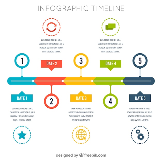 Diseño Infográfico De Línea De Tiempo Vector Gratis 8599