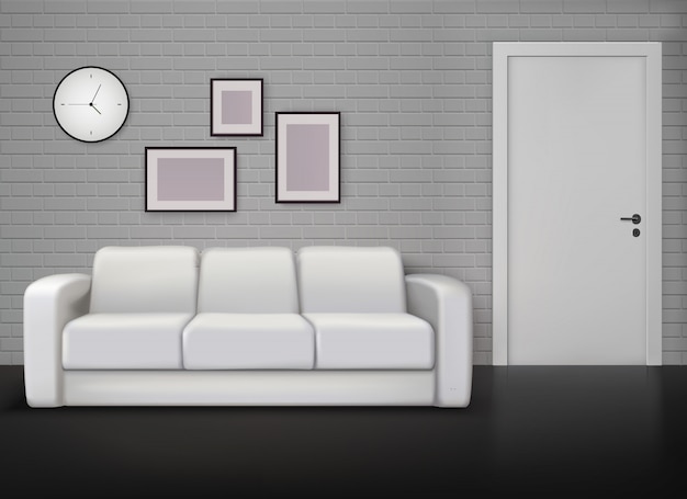 Diseno Interior Del Hogar Monocromatico Con Pared Gris Entrenador