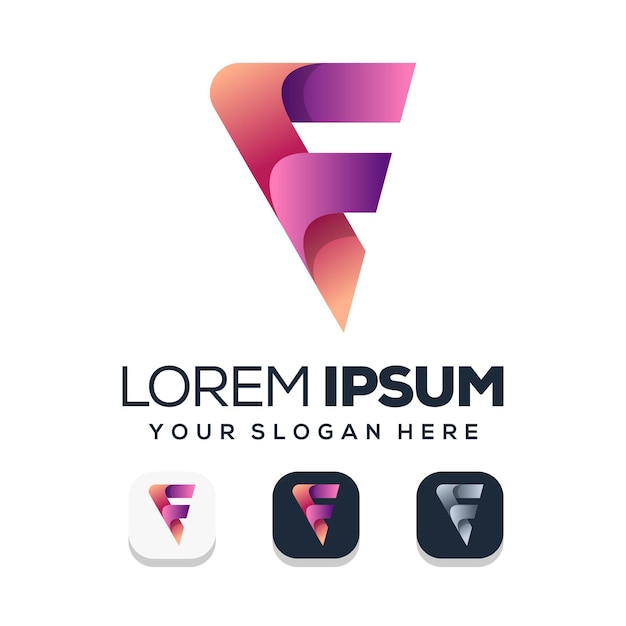 Diseno De Logotipo Letra F Vector Premium