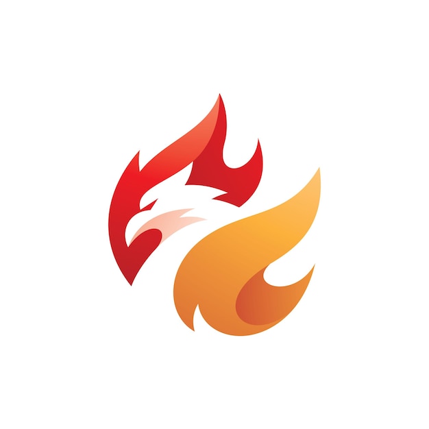 Diseño De Logotipo De Llama De Fuego De Cabeza De Pájaro De Espacio ...