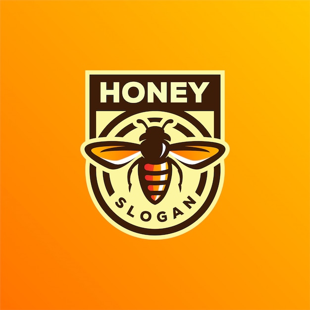 Dise O De Logotipo De Miel De Abeja Vector Premium